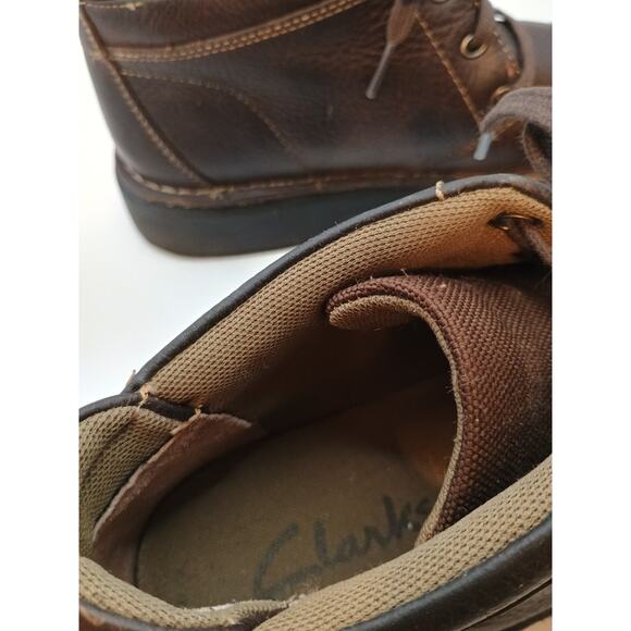 Clarks Men's Vanek Rise Ankle Boot Brown Oily Leather Lace Up Chukka Size 8M - Picture 7 of 11